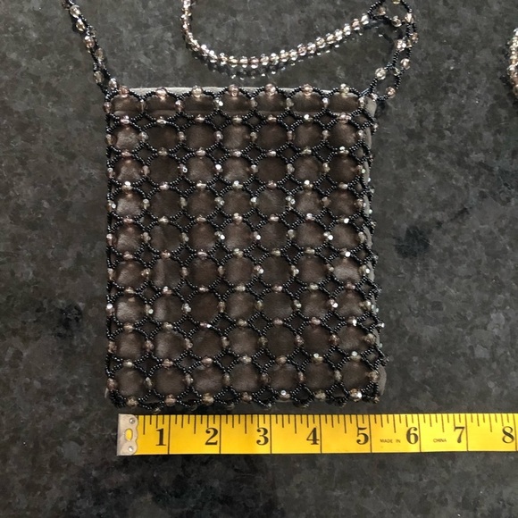 Beaded small crossbody evening Bag olive green - Picture 3 of 8